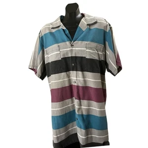 Vintage Multicolor Striped Button-Up Shirt – Size XL - Picture 1 of 7