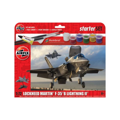 LOCKHEED MARTIN F-35B LIGHTNING II STARTER SET KIT 1:72 Airfix Kit Aerei Modelli - Immagine 1 di 1