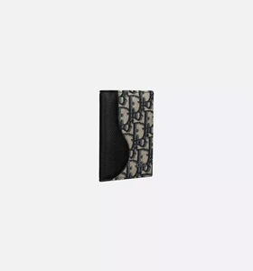 DIOR Saddle Vertical Bifold Wallet Men’s Beige and Black Dior Oblique Jacquard - Picture 1 of 5