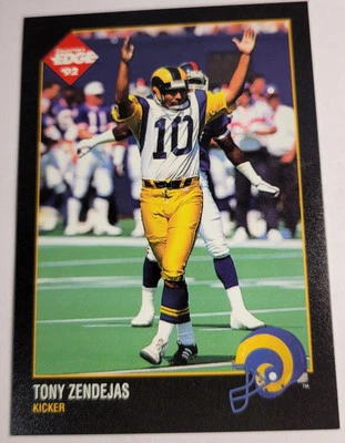 1992 Tony Zendejas Card #87 Collectors Edge Los Angeles Rams Football Vintage - Image 1 of 4