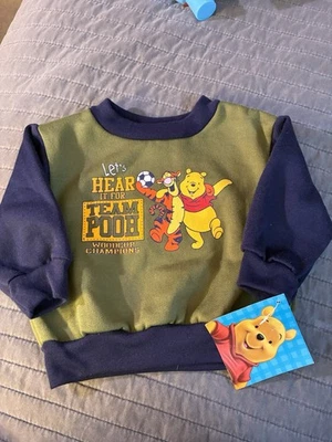 Vintage Disney Baby “Team Pooh” Sweatshirt – 12M – NWT – Tigger & Pooh Soccer - Image 1 of 2