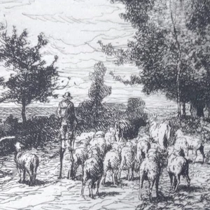 Léonce CHABRY 1832 1883 Gravure etching Eau forte un Chemin à Arès Arcachon - Foto 1 di 19