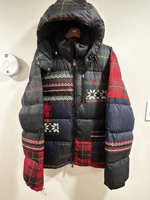 Chaqueta Polo Ralph Lauren Talla L Azteca Patchwork Puffer Con Capucha Cremallera Completa Nueva con Etiquetas Foto 1 de 3