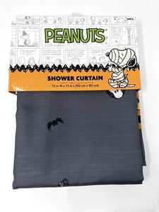 PEANUTS SNOOPY  WITH PUMPKIN HALLOWEEN FABRIC SHOWER CURTAIN 72 X 72 INCH. NEW - Picture 1 of 4