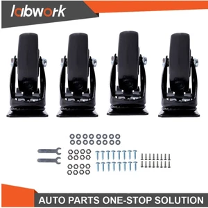 Labwork 4 Pack 4Inch Universal Caster Wheels 360 Degree Swivel Caster With Brake - Picture 1 of 14