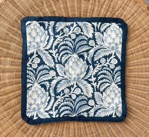 NEW Serena & Lily Artichoke Pillow Cover (20” SQ)-Vintage Indigo/Coastal Blue - Picture 1 of 4
