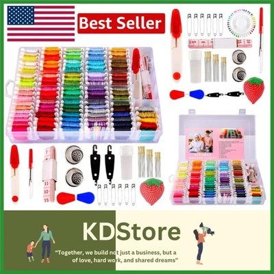 200-Piece Multicolor Embroidery Floss Kit with Organizer for DIY Crafts and F... - Image 1 of 4