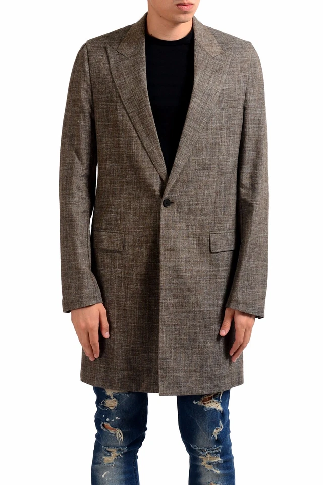 Abrigo Blazer Maison Margiela 10 Para Hombre Lana Seda Lino Marrón Talla 36 38 40 42 Foto 1 de 4