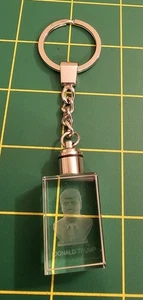 Donald Trump Clear Acrylic And Metal Souvenir Keychain, B2b7 - Picture 1 of 5