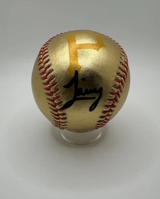 Livvy Dunne LSU Tigers Autographed Pittsburgh Pirates Gold Baseball, Paul Skenes - Image 1 of 4