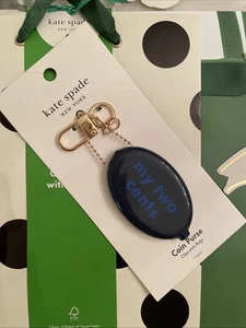Kate Spade My Two Cents Coin Purse Key Fob Chain Keychain Bag Charm *FREE SHIP* - Picture 1 of 7