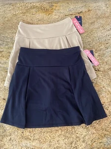 NEW (2) IZOD Sensory Friendly Uniform Skort 14R Navy & Khaki Approved Schoolwear - Picture 1 of 11