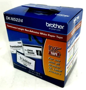 Brother - DKN5224 - Black on White Non-Adhesive Continuous Length Paper Tape - Picture 1 of 5