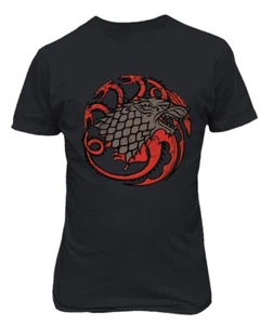 House Stark Targaryen Sigil Mash-Up Shirt Of Thrones Men's T-Shirt - Picture 1 of 13