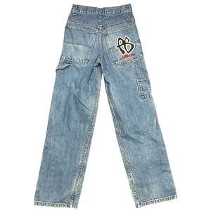 Jeans vintage FUBU sportivi ricamati logo larghi falegname uomo 28x31 - Foto 1 di 13