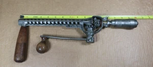 Taladro de manivela de mano vintage RUSBY PATENT enjaulado longitud ajustable soporte y mango - Imagen 1 de 17