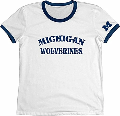 Blue 84 NCAA Michigan Wolverines Adult Women NCAA Women's Vintage Supima Ring Cover