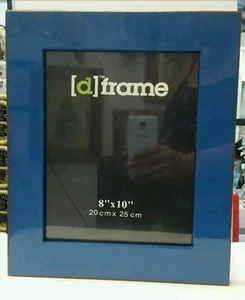 Havana blue wooden photo picture frame 8x10, glass front, freestanding. - Picture 1 of 9
