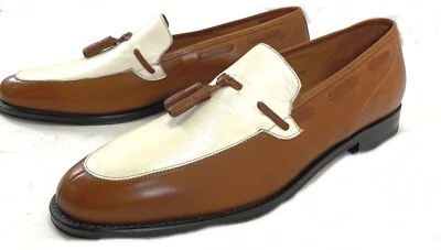 Mocasín Mezlan 1968 borla marrón/hueso para hombre talla 10 (nunca usado) Foto 1 de 4