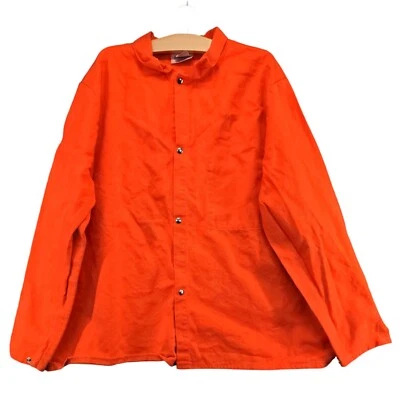Unbranded Men's Flame Resistant Jacket Orange XL Snap Button Workwear - Image 1 of 4
