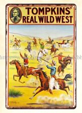 wall deco Thompkin Real Wild West cowboys horse Equestrian metal tin sign