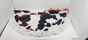 Cow Print Tree Skirt With Fringe For Small Tree - Picture 1 of 3