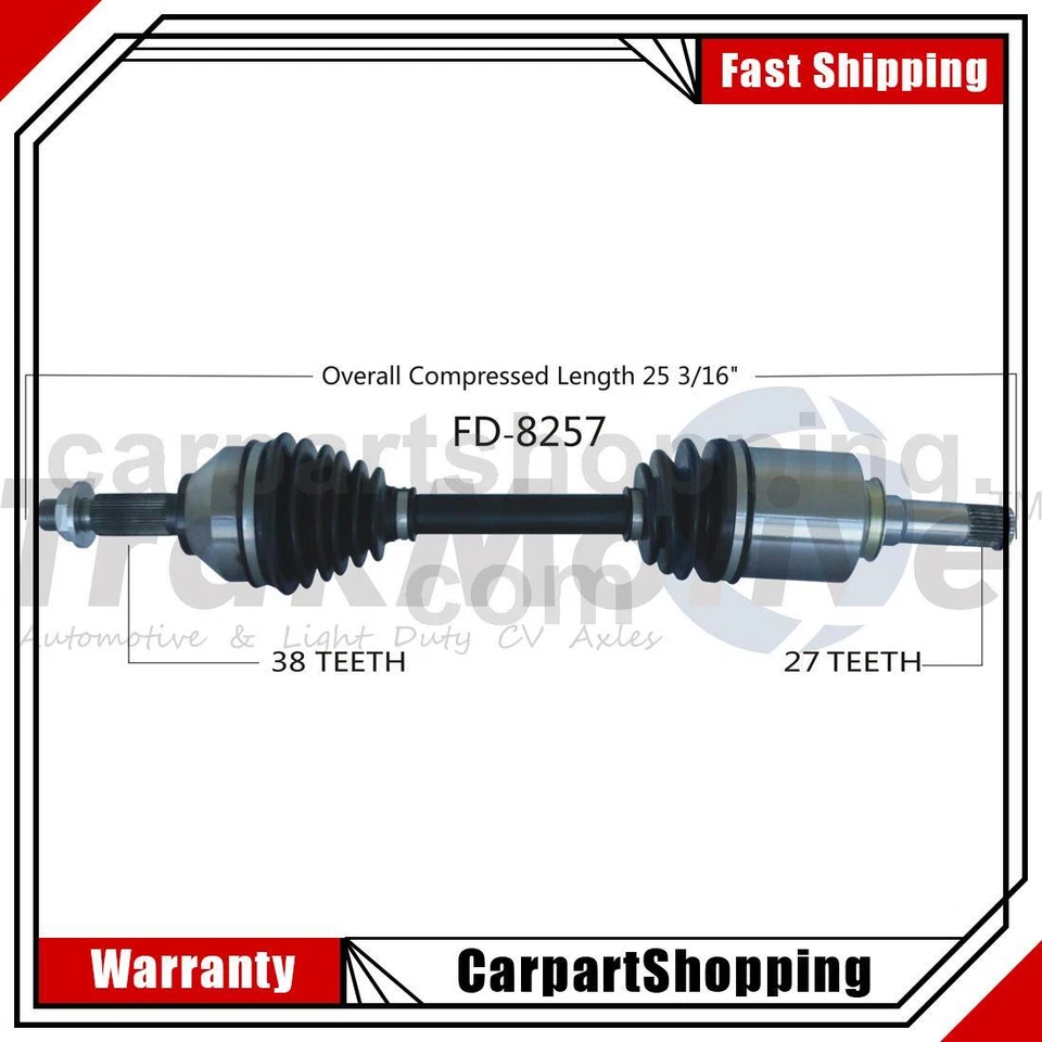 Medio eje CV delantero izquierdo lado del conductor se adapta a Lincoln MKTS MKT 2013 Foto 1 de 1