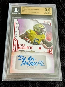 DYLAN MCDUFFIE ROOKIE AUTO RARE KANSAS JAYHAWKS 2023 SAGE HIT BGS 9.5 - Picture 1 of 2