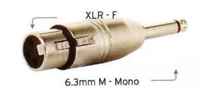 Mono Jack Plug to Female XLR Adaptor Plug, NEW, FREE POSTAGE - Picture 1 of 1