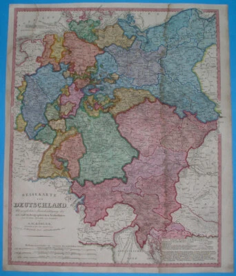 1844 XL ORIGINAL MAP POLAND BOHEMIA GERMANY SLOVENIA CROATIA AUSTRIA Prussia - Image 1 of 4