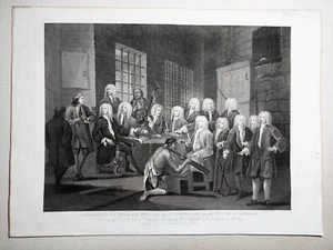 Stampa antica William Hogarth Bambridge on Trial For Murder Heath edition 1822 - Imagen 1 de 3