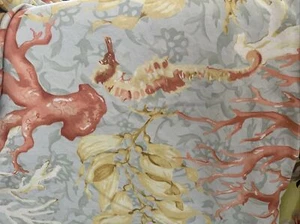 Pottery Barn Seahorse Duvet Full /Queen 100%Organic Cotton Seahorse Coral Beach - Picture 1 of 6