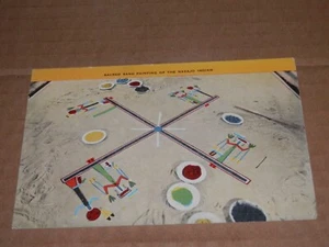 SANTA FE CASI NUEVO - POSTAL 1956 - PINTURA DE ARENA SAGRADA - INDIOS NAVAJOS - Imagen 1 de 2
