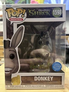 Donkey 1598 Glitter Funko POP! Disney Shrek FREE PROTECTOR - Picture 1 of 12