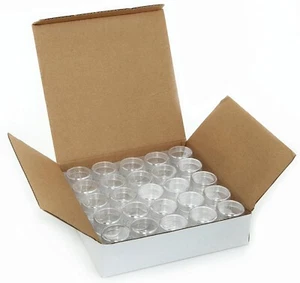 Vivaplex, 50, Clear, Empty, 5 Gram Plastic Pot Jars, Cosmetic Clear - Picture 1 of 2
