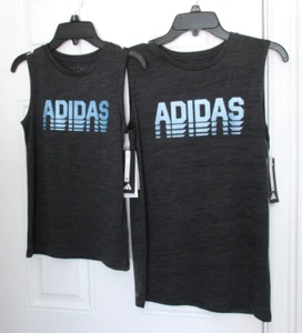 NEW BOYS ADIDAS AEROREADY SLIM FIT SLEEVELESS SHIRT TANK TOP SMALL 8 LARGE 14/16 - Picture 1 of 7