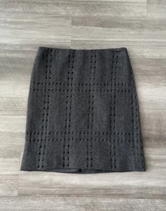 Etcetera EE Gray Wool Skirt Size 0 Lined Cut Out - Picture 1 of 5