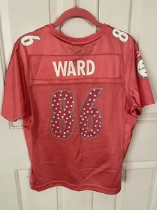Hines Ward 86 Pittsburgh Steelers Pink NFL Reebok Jersey Football Womens Large - Picture 1 of 9