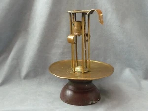 antique primitive folk art judaica havdalah candle holder candlestick 19.th c - Picture 1 of 22