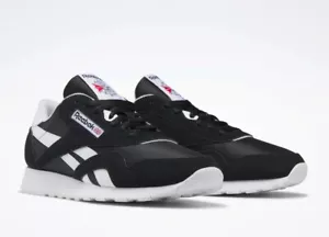Reebok Classic Nylon Men's Shoes | Black/White (Size 3 to 14) - Picture 1 of 5