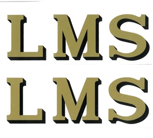 3.1/2" LMS Letters Gold/Black (unit = Pair) - Picture 1 of 1