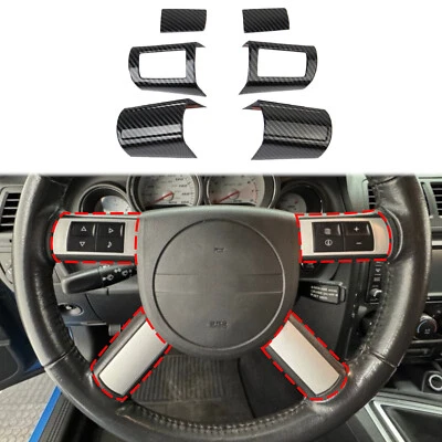 Tapicería de cubierta de volante de control central estilo carbono para Dodge Challenger 08+ Foto 1 de 4