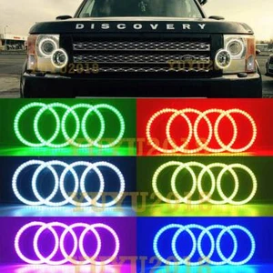 Bluetooth RGB LED halo ring for Land Rover LR3 2005-2009 headlight angel eye DRL - Foto 1 di 20