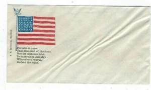 Civil War Patriotic, Red, White & Blue, Flag, by A.S. Robinson, Hartford, Poem - Picture 1 of 2