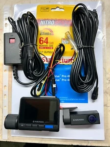 NAVMAN Mivue Pro 4K DC Front + Rear GPS Camera, 64GB SD Card, Power Cable, NEW - Picture 1 of 9