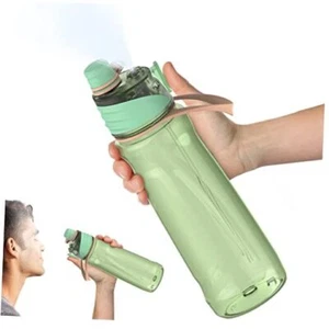 Mist Water Bottle,32oz Sports Water Bottle with 2-IN-1 Mist & 32 Ounces Green - Picture 1 of 8