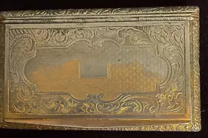 Antico porta carte di credito da visita vintage tono oro sigaretta ZZ349 - Foto 1 di 9
