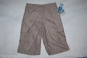 Boys Shorts BEIGE WALKING SHORTS Cargo Pockets ZIP FLY Belt Loops 10 12 14 - Picture 1 of 2