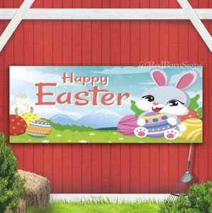 Happy Easter Day Easter Sunday 017 One-Sided Banner Sign with Grommets - Picture 1 of 1