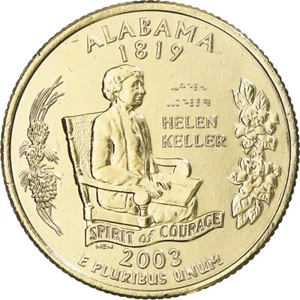 [#369452] Coin, United States, Alabama, Quarter, 2003, U.S. Mint, golden, MS - Picture 1 of 2